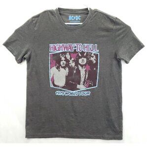 Lucky Brand AC DC Highway to Hell 1979 World Tour T-Shirt Mens XL Gray Band